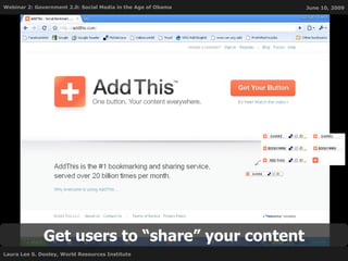 Get users to “share” your content 