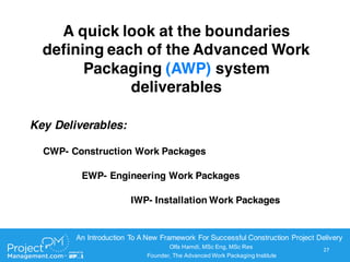 Advanced Work Packaging (AWP): An Illustration of the Mortar Concept(c ...