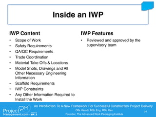Advanced Work Packaging (AWP): An Illustration of the Mortar Concept(c ...