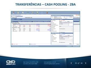 25 
of 38 
www.gesplan.com.br 
marketing@gesplan.com.br 
São Paulo: (11) 3075-1130 
Joinville: (47) 2105-5000 
TRANSFERÊNCIAS – CASH POOLING - ZBA  