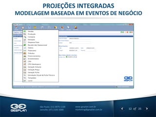 12 
of 25 
www.gesplan.com.br 
marketing@gesplan.com.br 
São Paulo: (11) 3075-1130 
Joinville: (47) 2105-5000 
PROJEÇÕES INTEGRADAS 
MODELAGEM BASEADA EM EVENTOS DE NEGÓCIO  