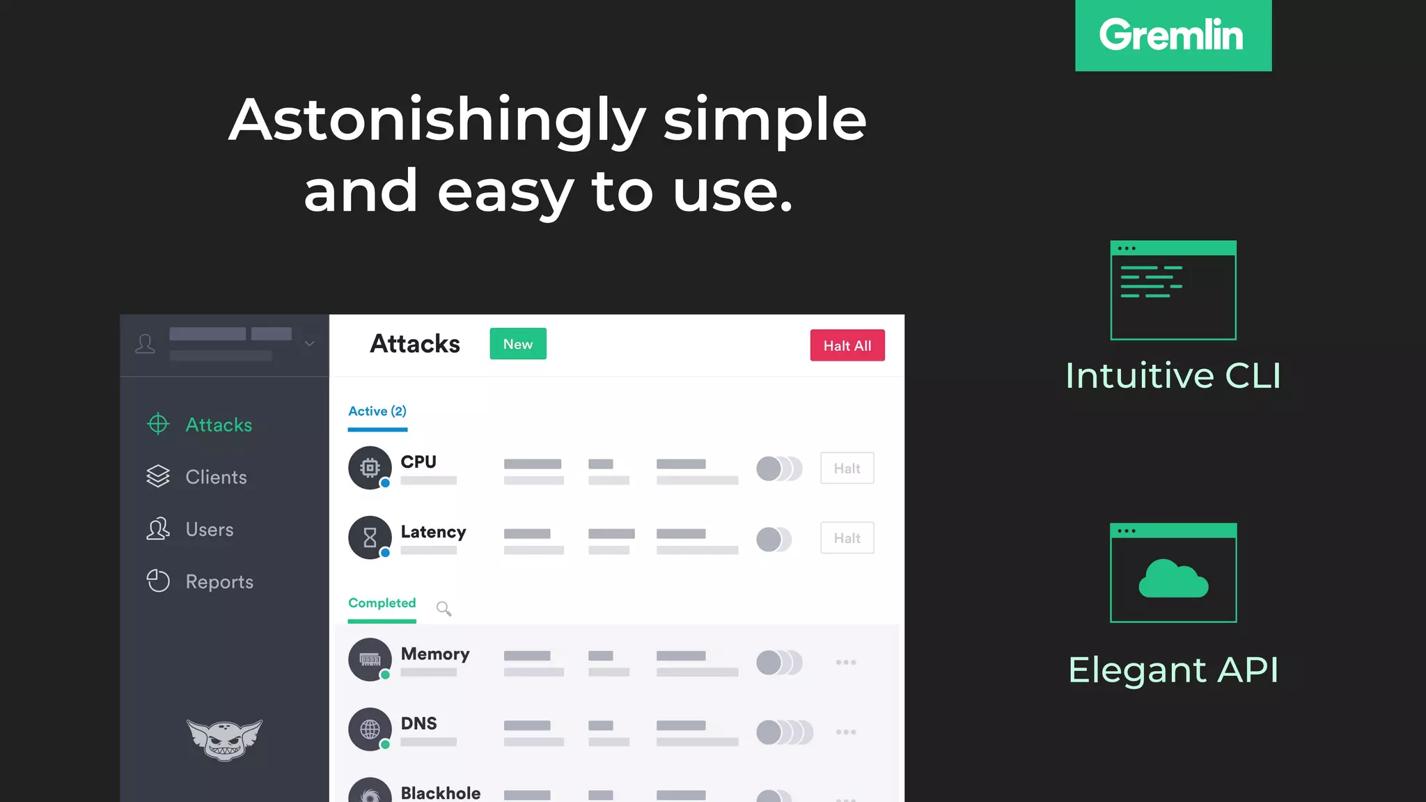 Astonishingly simple
and easy to use.
Intuitive CLI
Elegant API
 