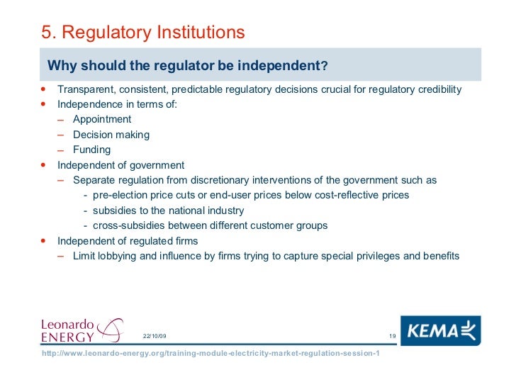 Electricity Markets Regulation Lesson 1 Regulation General Princ…