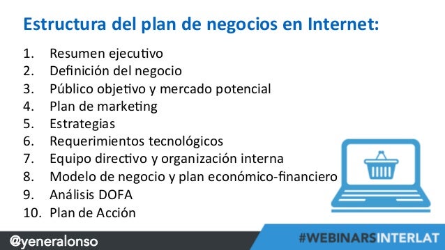 10 pasos para desarrollar un plan de negocios en internet.