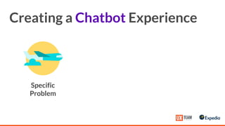 Specific
Problem
Creating a Chatbot Experience
 