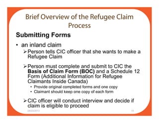Boc Form The New Basis of Claim Form (BOC) for Refugee Claims | PDF