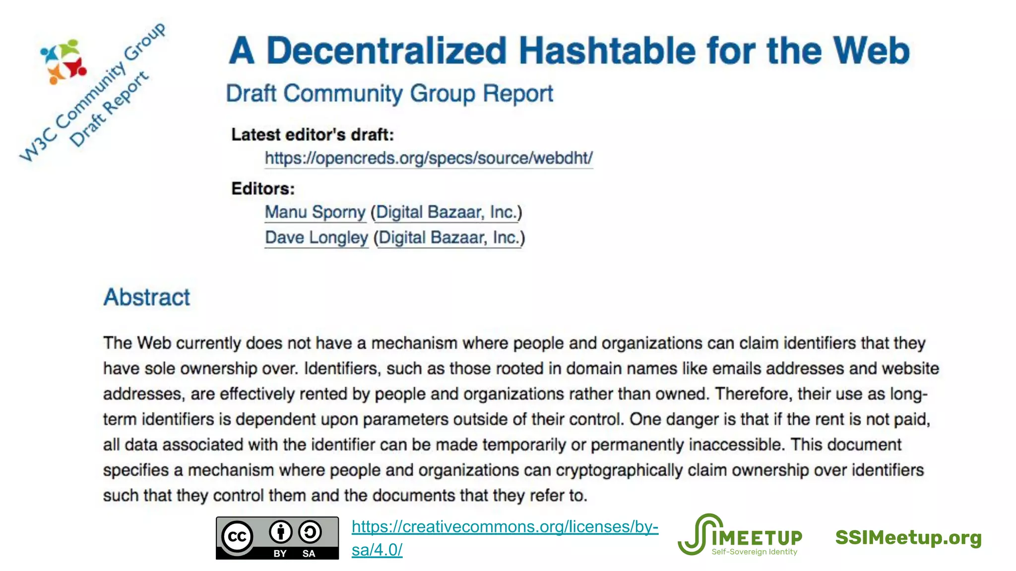 SSIMeetup.org
https://creativecommons.org/licenses/by-
sa/4.0/
 