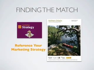 FINDING THE MATCH




 Reference Your
Marketing Strategy
 