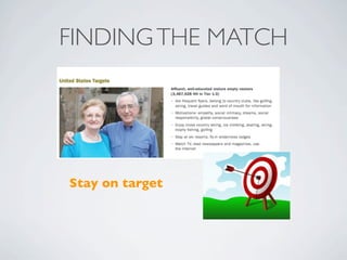 FINDING THE MATCH




Stay on target
 