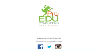 www.proeduconsulting.com
ProEduConsulting@gmail.com
El sistema educativo en el Sur de Florida
Febrero 26-2015
 