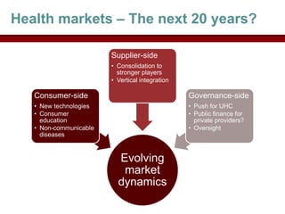 Shaping future health markets: Reflections from Bellagio