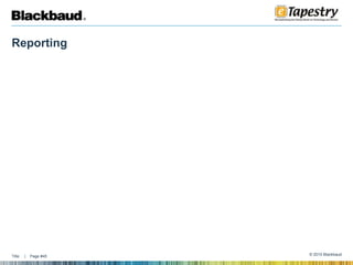 Add enewsletters, events, links to Social Networking SiteseTapestry records the number of times a site was shared through these Share links on each socialnetworking site, as well as the number of times individuals clicked on the shared link. 