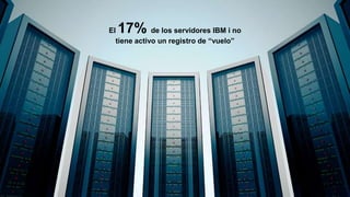 used in the event of a catastrophic failure
El 17% de los servidores IBM i no
tiene activo un registro de “vuelo”
 