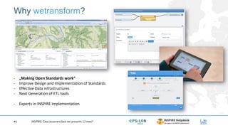 Why wetransform?
#6
- „Making Open Standards work“
- Improve Design and Implementation of Standards
- Effective Data infra...