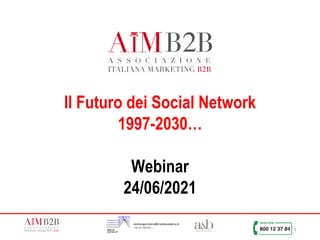 1
Il Futuro dei Social Network
1997-2030…
Webinar
24/06/2021
 