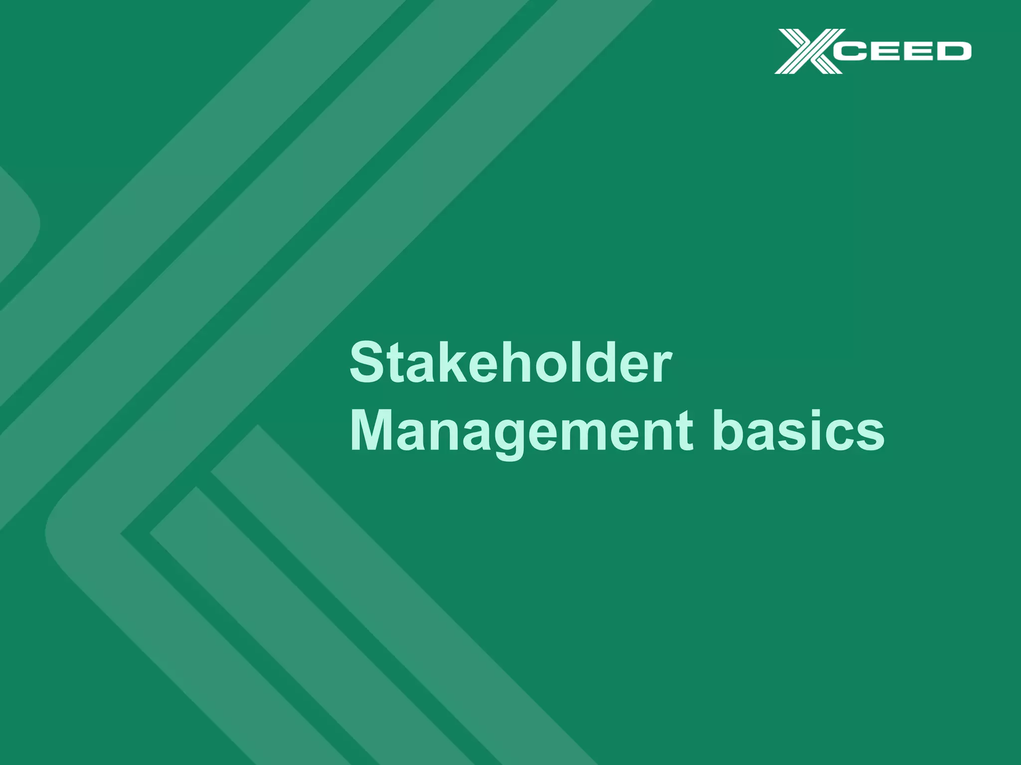 Stakeholder
Management basics
 