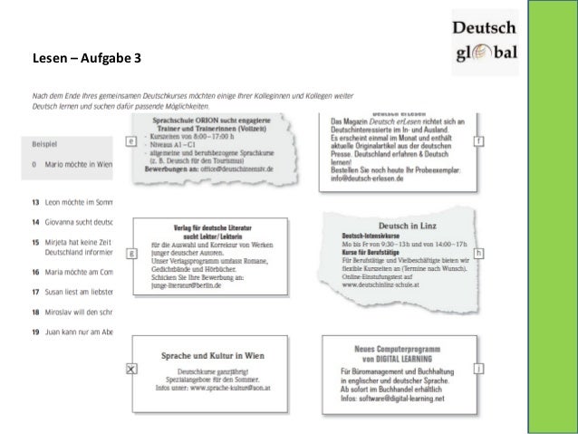 Linie 1 B1 Lösungen Kapitel 9 16 Prüfungsvorbereitung ZDF B1