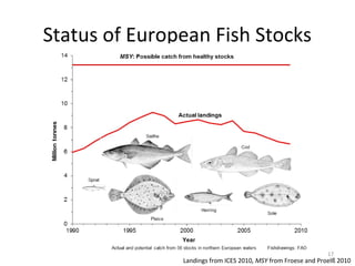 Status of European Fish Stocks
17
Landings from ICES 2010, MSY from Froese and Proelß 2010
 