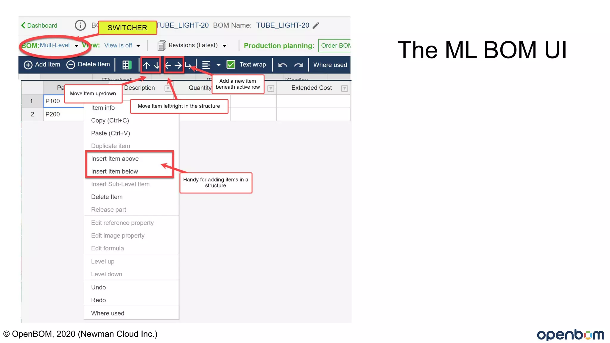 The ML BOM UI
© OpenBOM, 2020 (Newman Cloud Inc.)
 