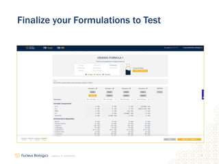 18
2/9/2021 // confidential
Finalize your Formulations to Test
 