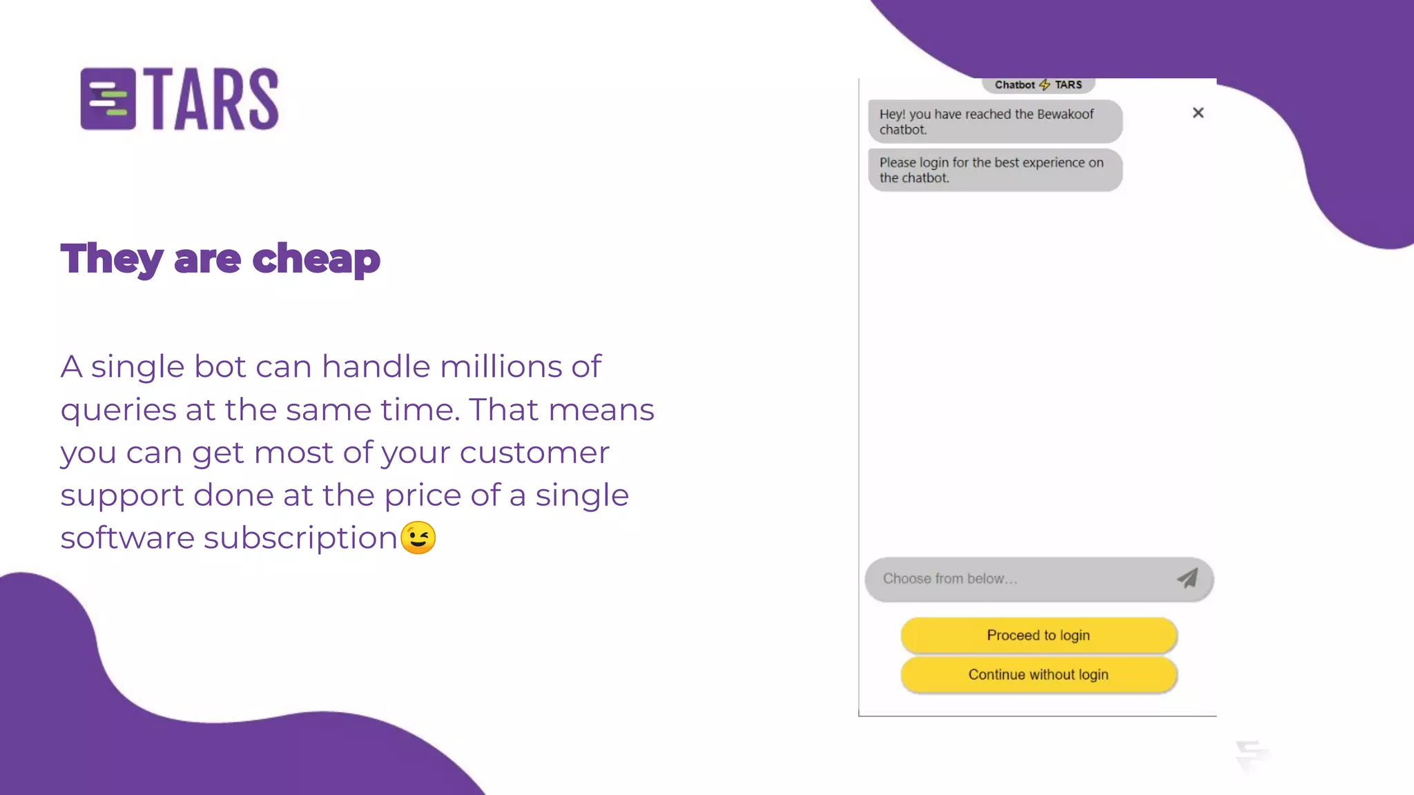 E-commerce customer support chatbot - Tars webinar