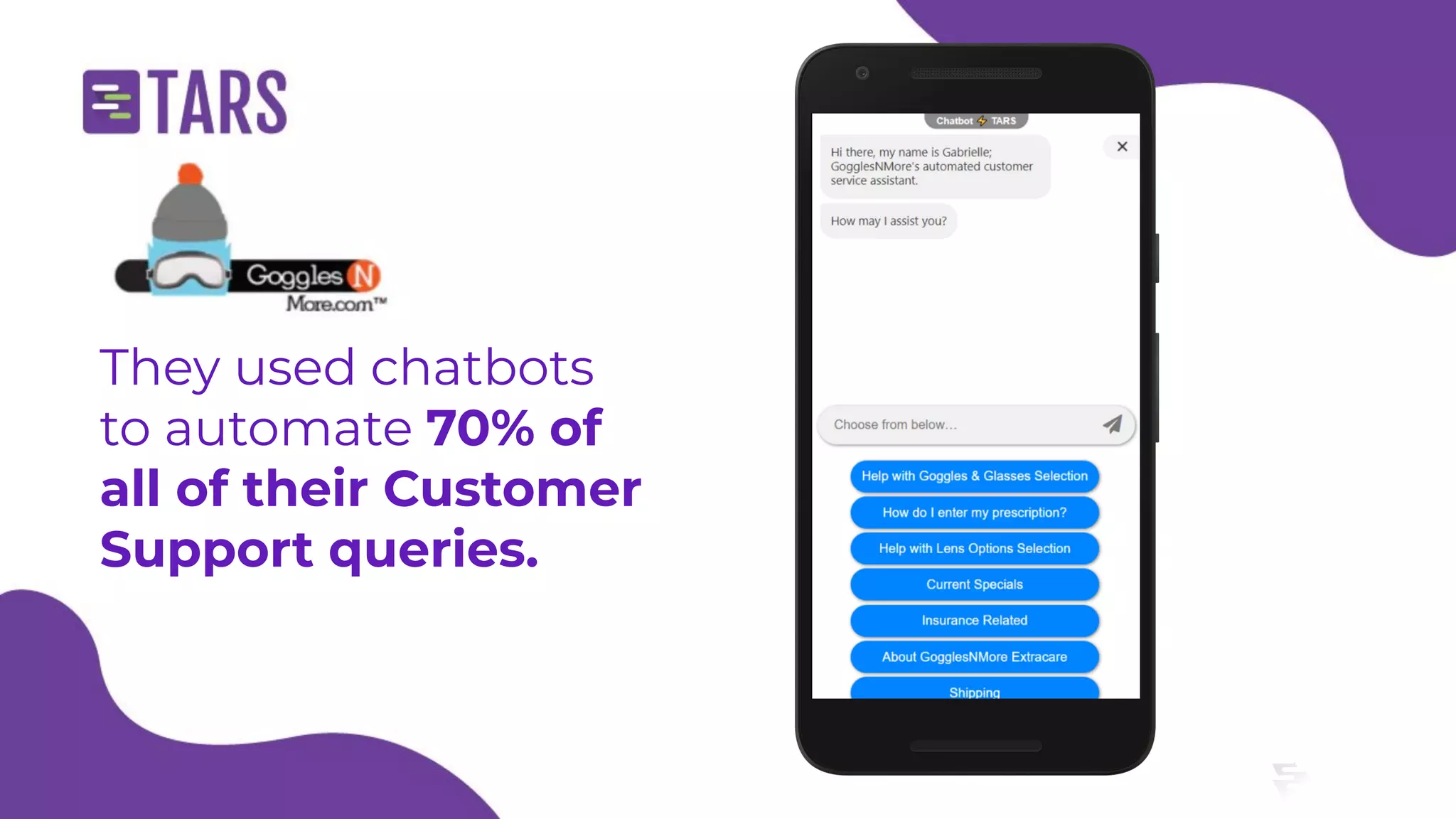 E-commerce customer support chatbot - Tars webinar