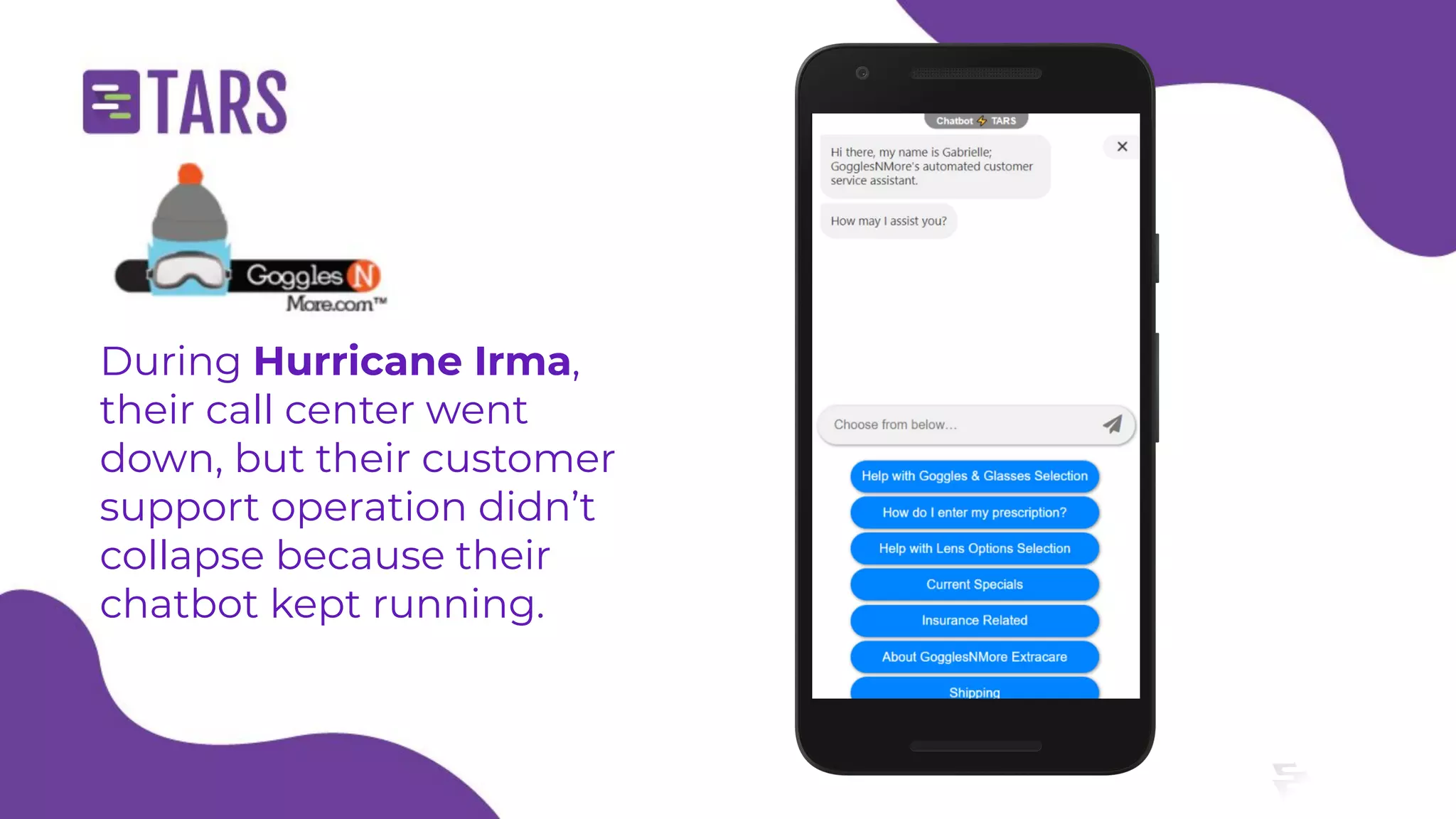 E-commerce customer support chatbot - Tars webinar