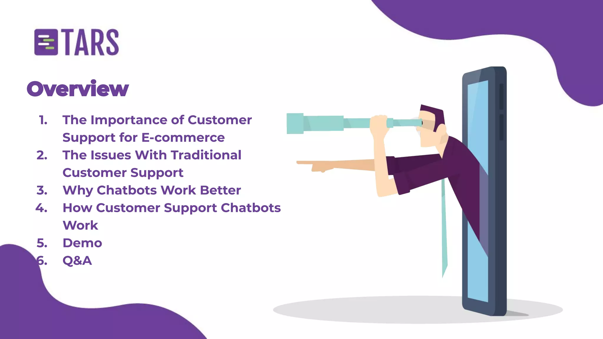 E-commerce customer support chatbot - Tars webinar