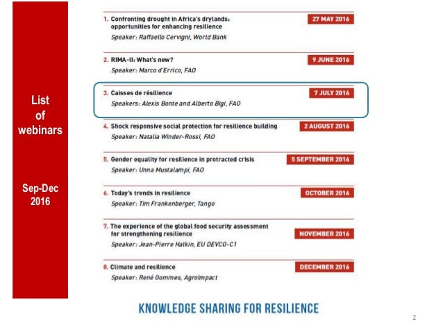 Webinar 3 On Resilience Caisses De Resilience Consolidating Commun