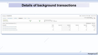 Details of background transactions
 