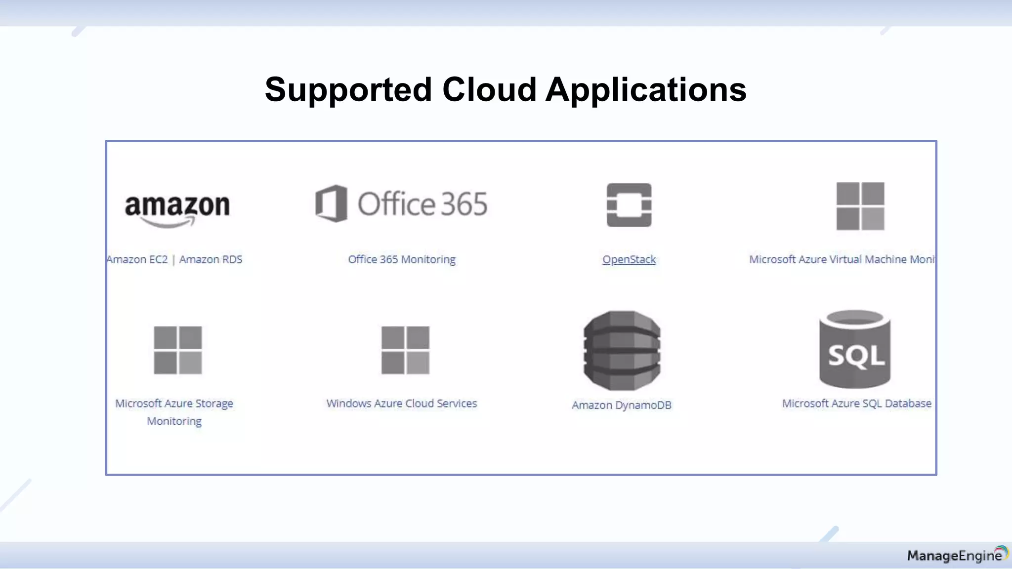Supported Cloud Applications
 