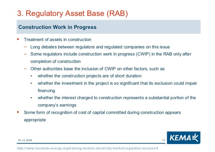 Electricity Markets Regulation Lesson 4 Regulatory Asset Base