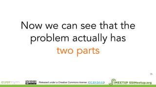 35
SSIMeetup.orgReleased under a Creative Commons license. (CC BY-SA 4.0).
 