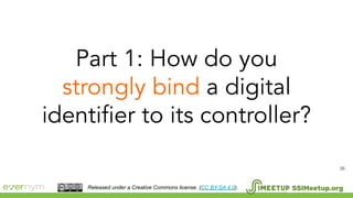 36
SSIMeetup.orgReleased under a Creative Commons license. (CC BY-SA 4.0).
 