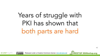 40
SSIMeetup.orgReleased under a Creative Commons license. (CC BY-SA 4.0).
 