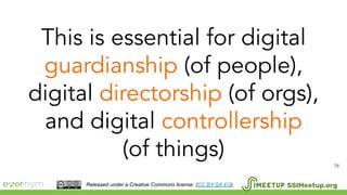 78
SSIMeetup.orgReleased under a Creative Commons license. (CC BY-SA 4.0).
 