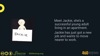 Meet Jackie, she’s a
successful young adult
living in an apartment.
Jackie has just got a new
job and wants to move
nearer...