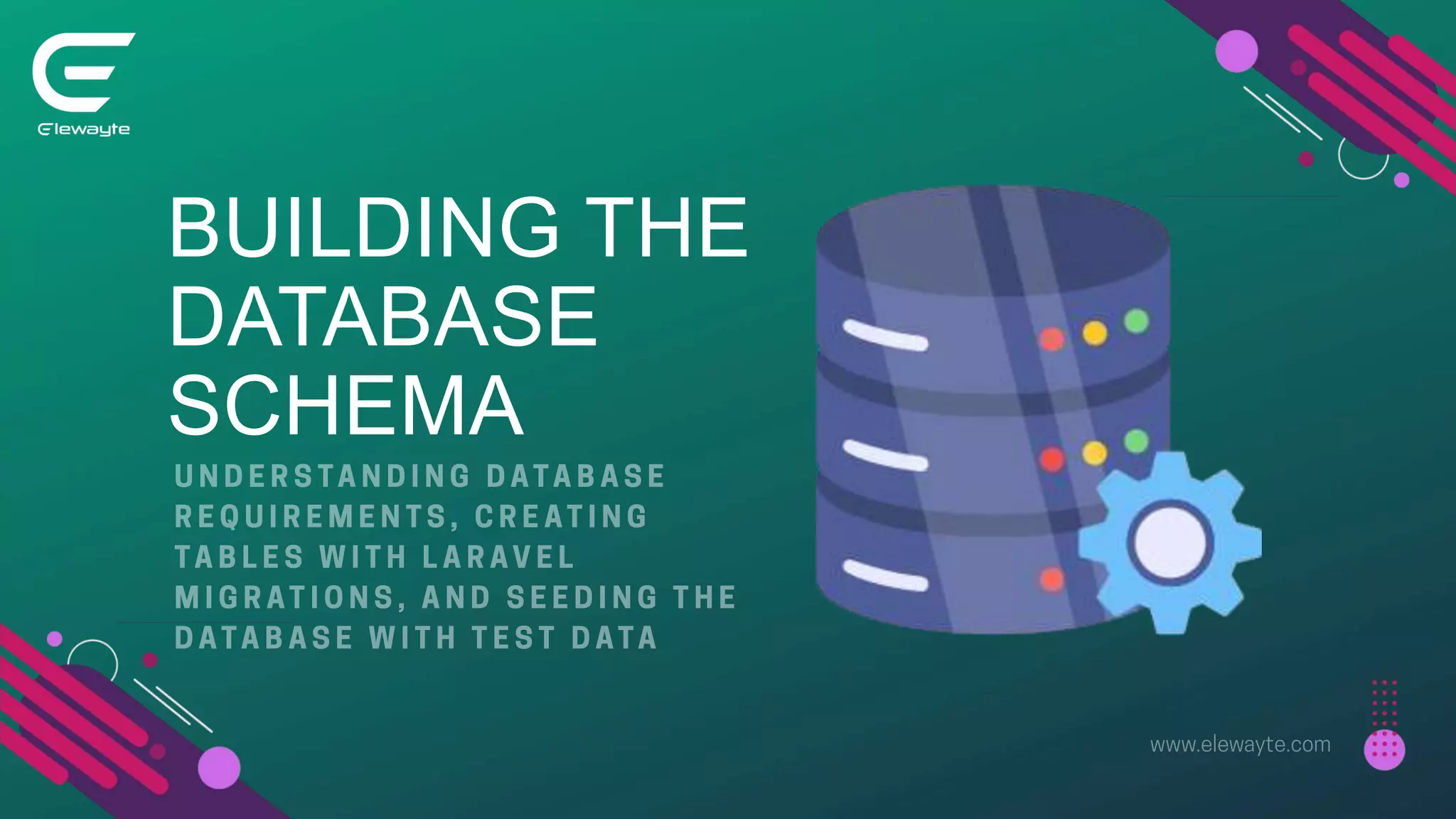 BUILDING THE
DATABASE
SCHEMA
 