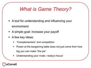 Game Theory for Business: Overcoming Rivals and Gaining Advantage | PPTX