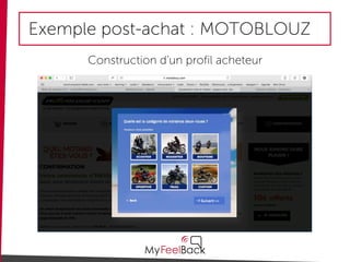 Exemple post-achat : MOTOBLOUZ
Construction d’un profil acheteur
 