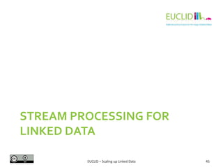 STREAM PROCESSING FOR
LINKED DATA
45EUCLID – Scaling up Linked Data
 