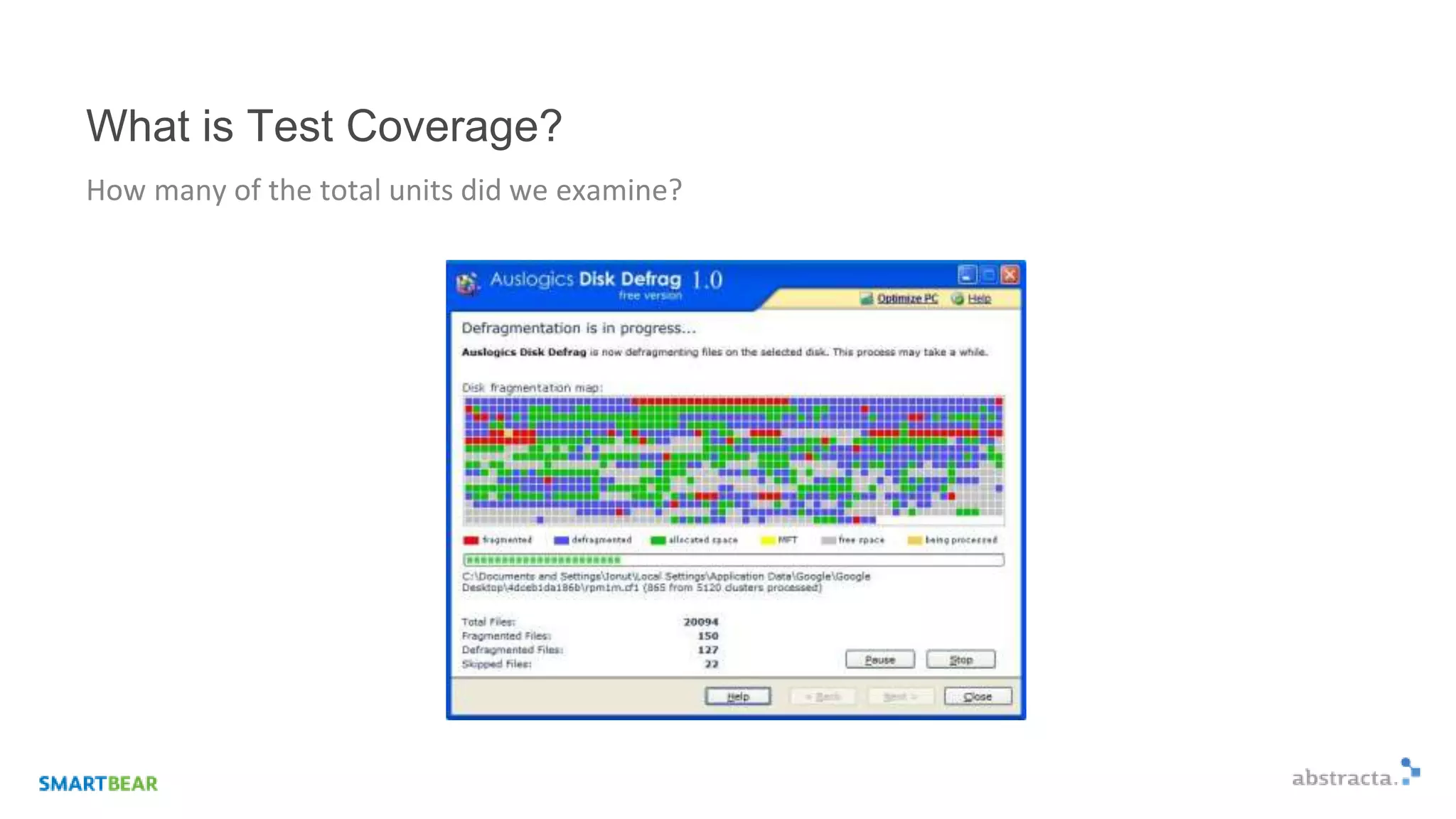 What is Test Coverage?
How many of the total units did we examine?
 