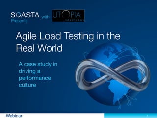 1Webinar
Presents
with
Agile Load Testing in the
Real World
 
