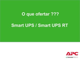 Capítulo II
O que ofertar ???
Smart UPS / Smart UPS RT
 