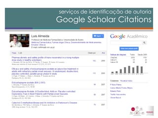serviços de identificação de autoria Google Scholar Citations  