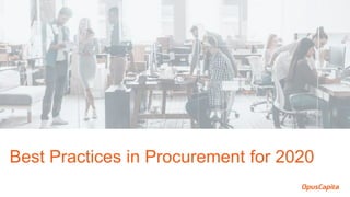 Best Practices in Procurement for 2020
 