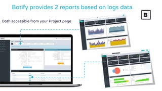 Both accessible from your Project page
Botify provides 2 reports based on logs data
 