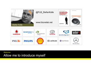 Alain ThysStefan Kolle
@FLB_StefanKolle
www.futurelab.net
Allow me to introduce myself
Welcome
 