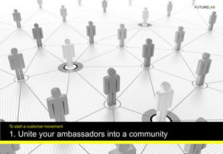FUTURELAB
To start a customer movement
1. Unite your ambassadors into a community
 