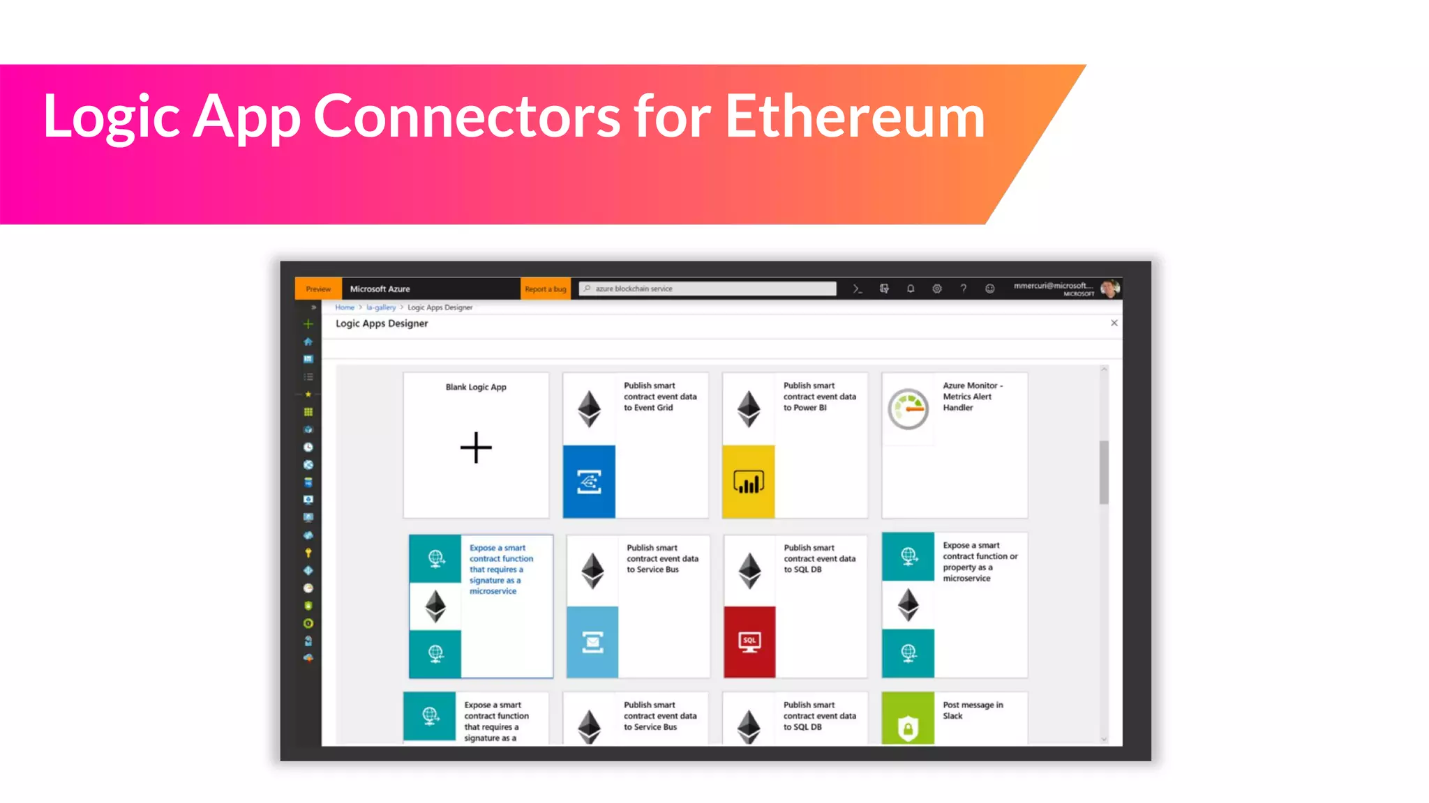 Logic App Connectors for Ethereum
 